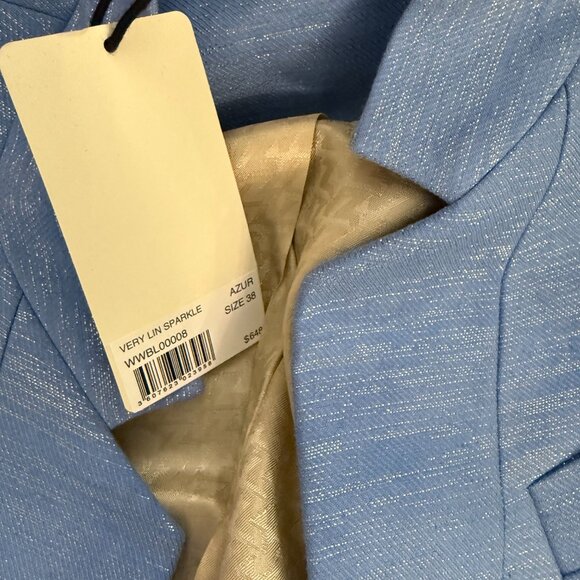 NWT Zadig & Voltaire Lin Sparkle Blazer and Short Set in blue, size 38 (8 US) - Picture 7 of 10